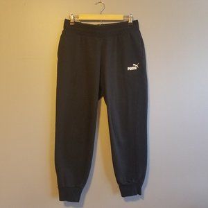 Puma Black Sweatpants Size Medium Tapered Leg Mid Rise EUC